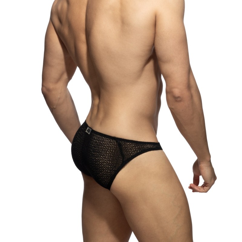 Addicted AD1459 Chevron Bikini Brief Black