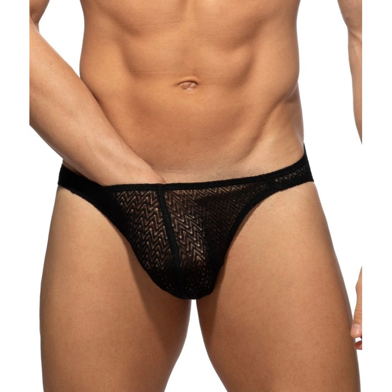 Addicted AD1459 Chevron Bikini Brief Black