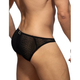 Addicted AD1459 Chevron Bikini Brief Black
