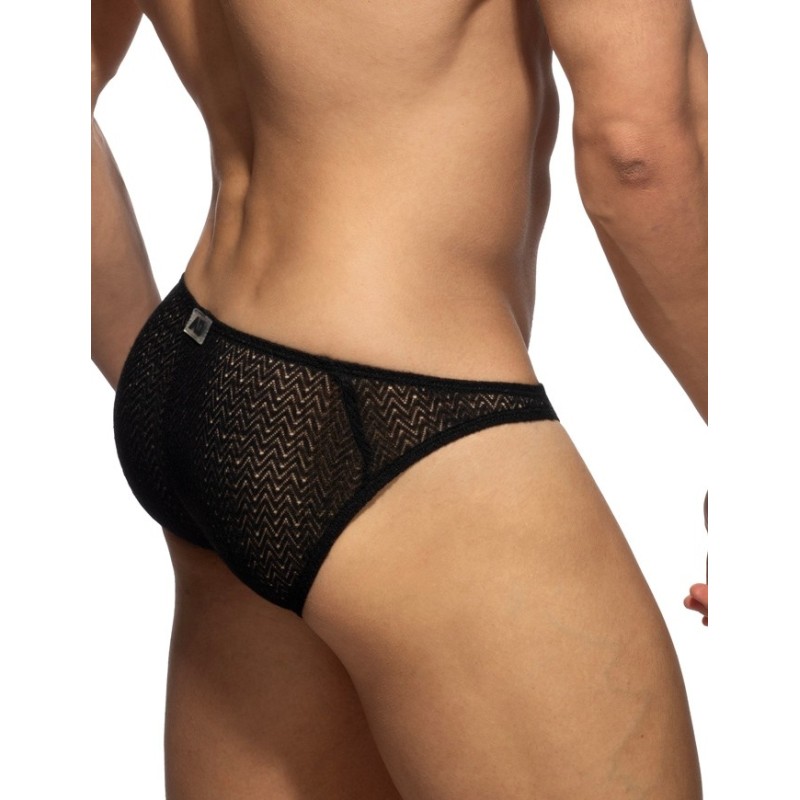 Addicted AD1459 Chevron Bikini Brief Black