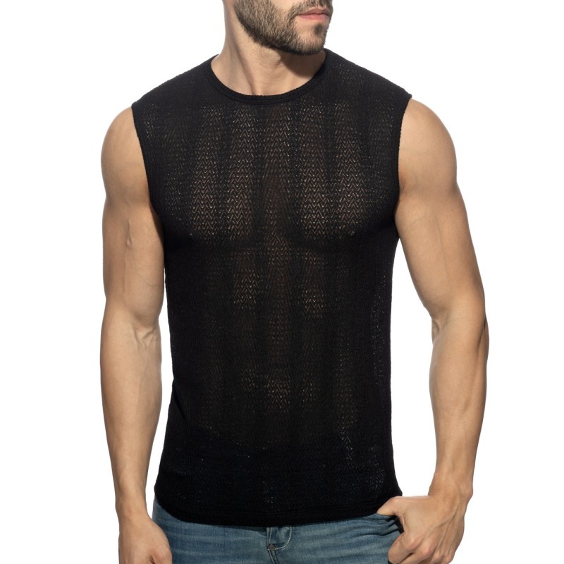 Addicted AD1434 Chevron Tank Top Black