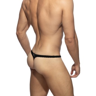 Addicted AD1481 Mock Ribs Mini Thong Black