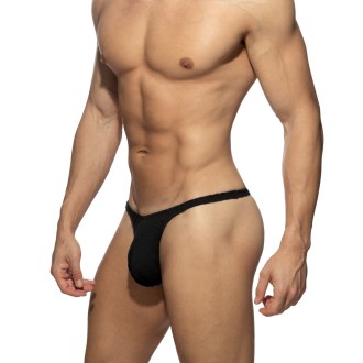 Addicted AD1481 Mock Ribs Mini Thong Black