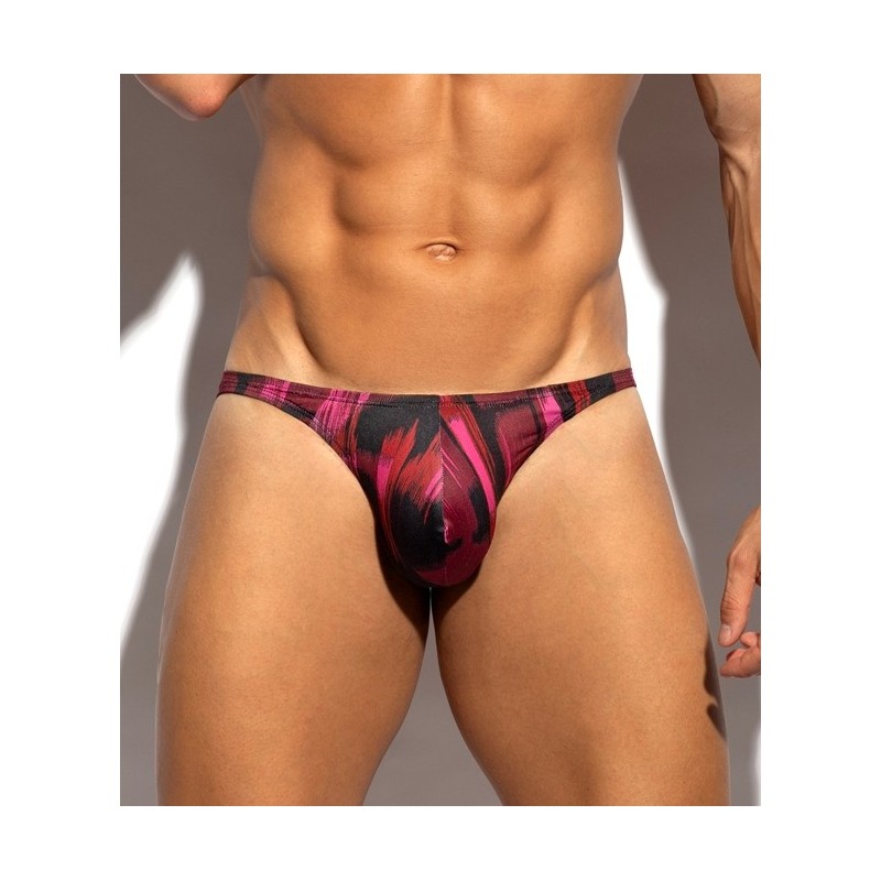 ES Collection UN690 Abstract Bikini Brief Garnet