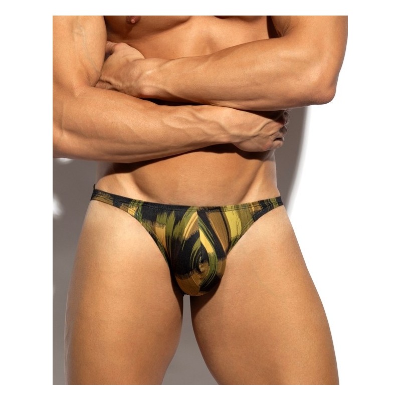 ES Collection UN690 Abstract Bikini Brief Mustard