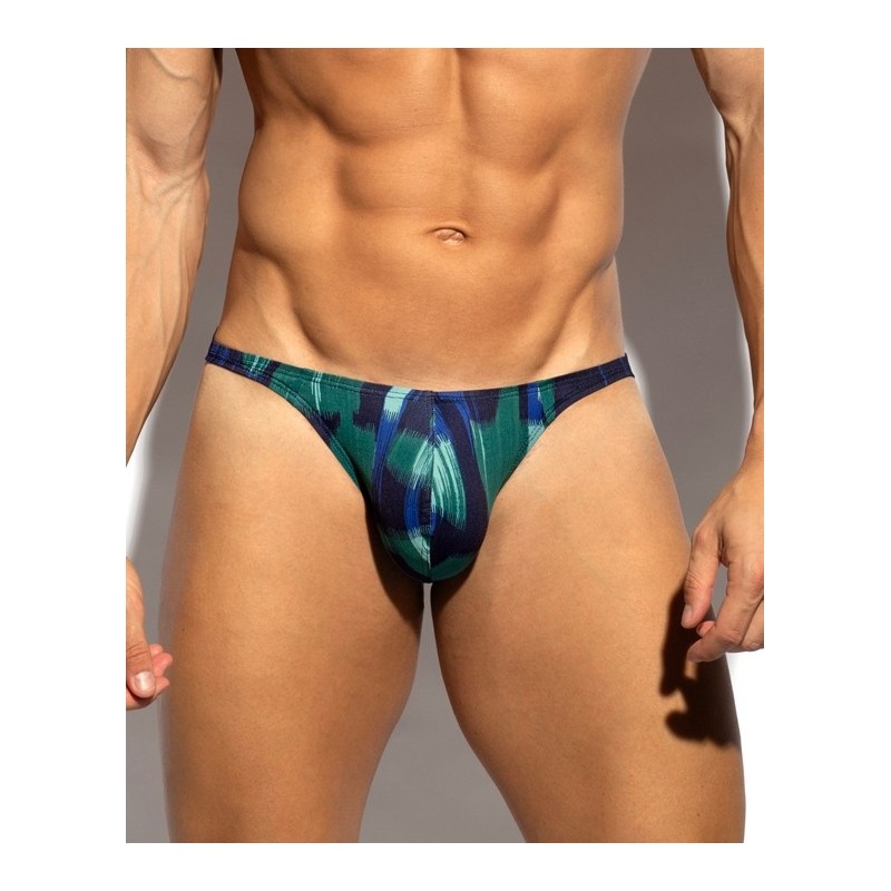ES Collection UN690 Abstract Bikini Brief Green