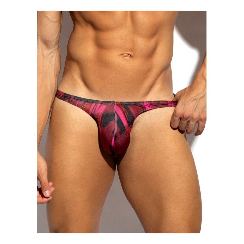 ES Collection UN691 Abstract Mini Thong Garnet