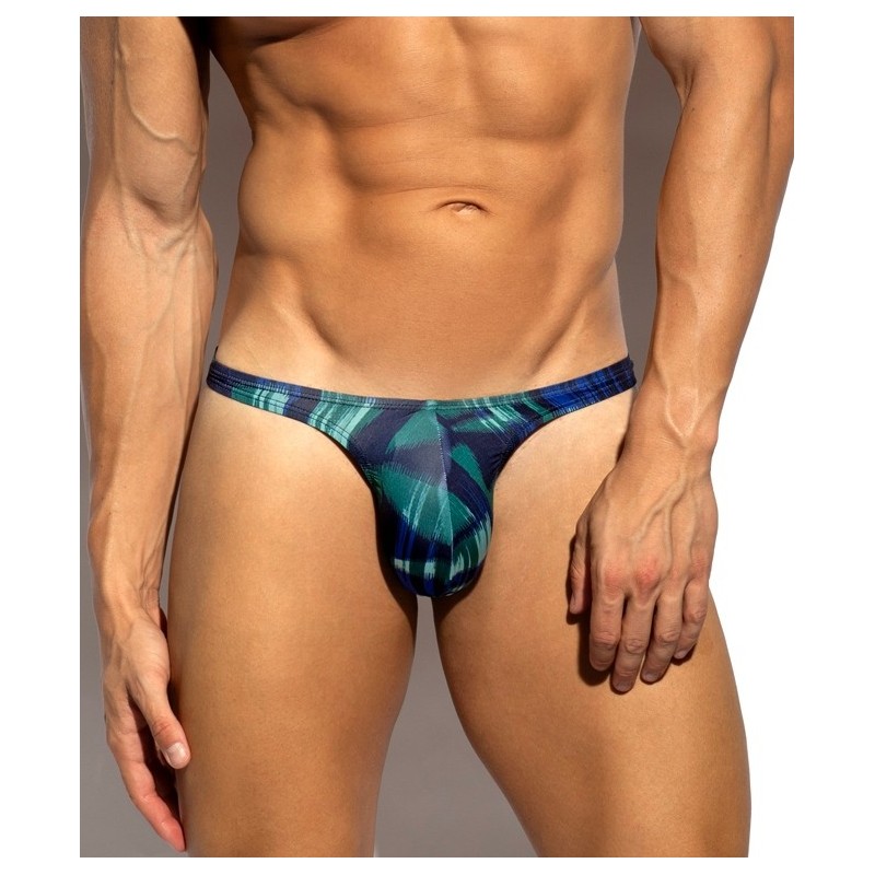 ES Collection UN691 Abstract Mini Thong Green