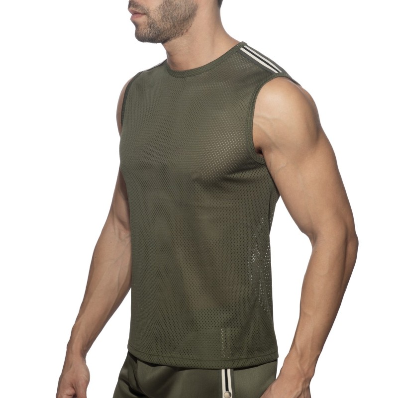Addicted AD1337 Nexus Mesh Tank Top Kaki