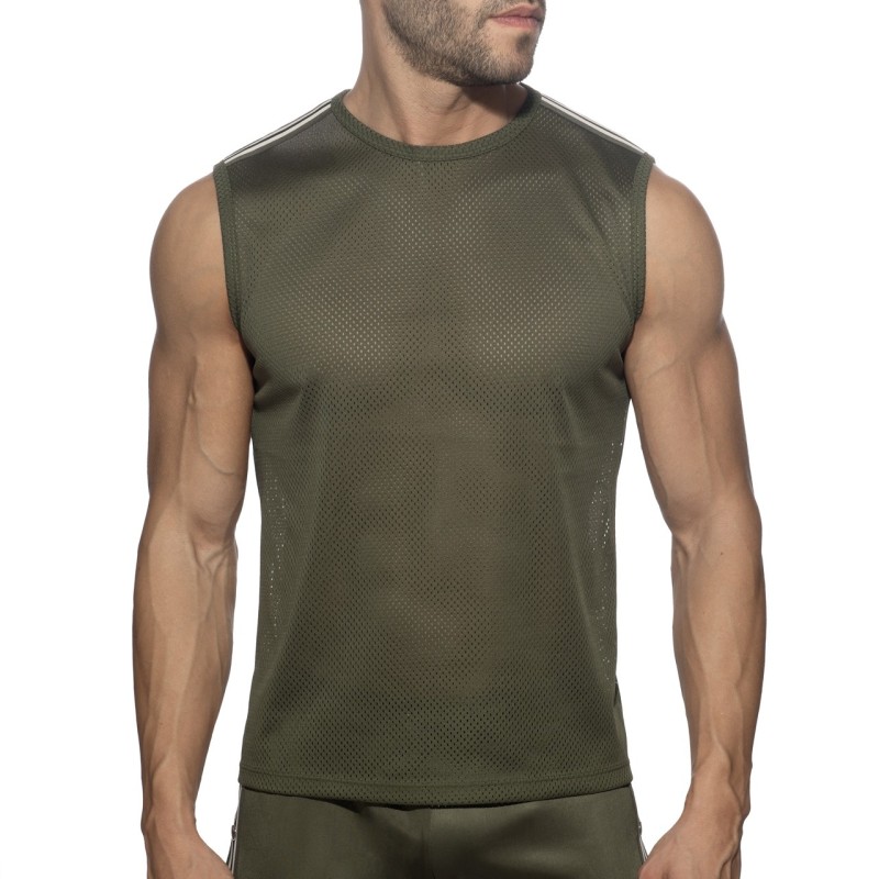 Addicted AD1337 Nexus Mesh Tank Top Kaki