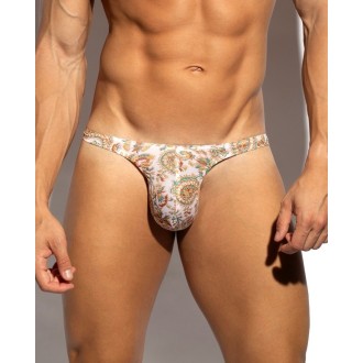 ES Collection UN689 Paisley Mini Thong Beige
