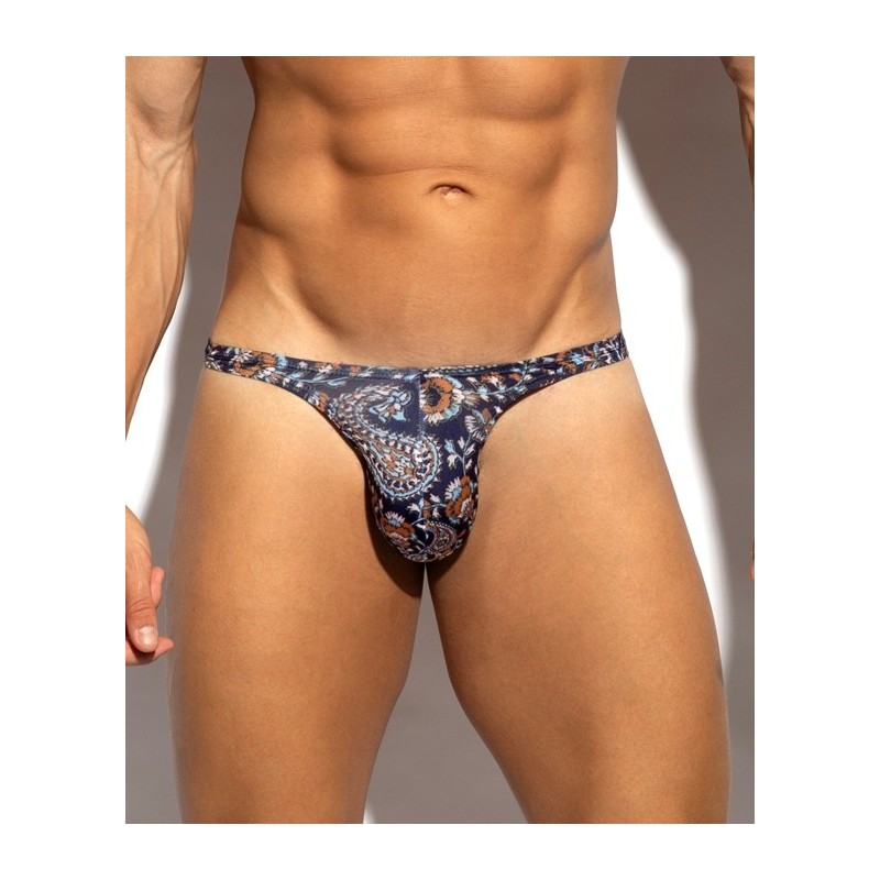 ES Collection UN689 Paisley Mini Thong Navy