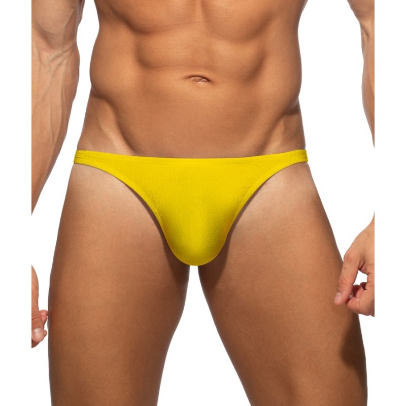 Addicted ADS391 Pique Swim Thong Yellow
