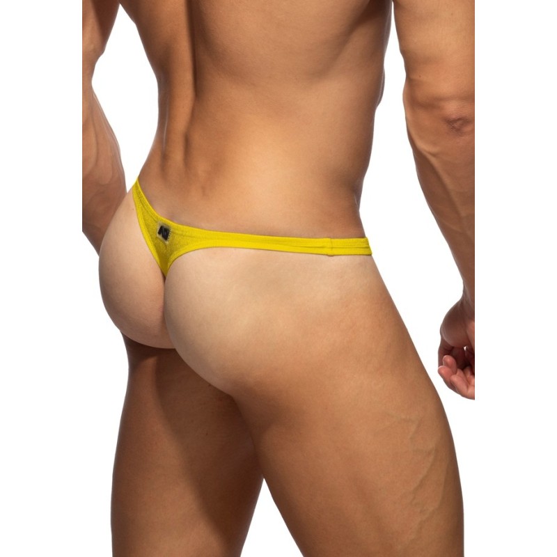Addicted ADS391 Pique Swim Thong Yellow