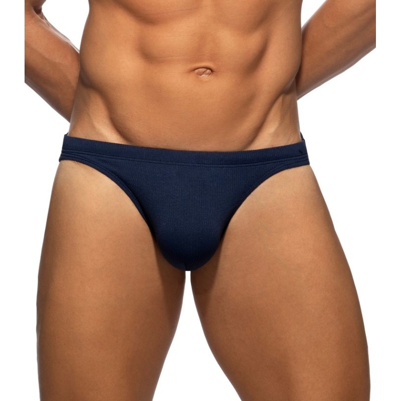 Addicted ADS385 Basic Rib Swim Bikini Brief Navy