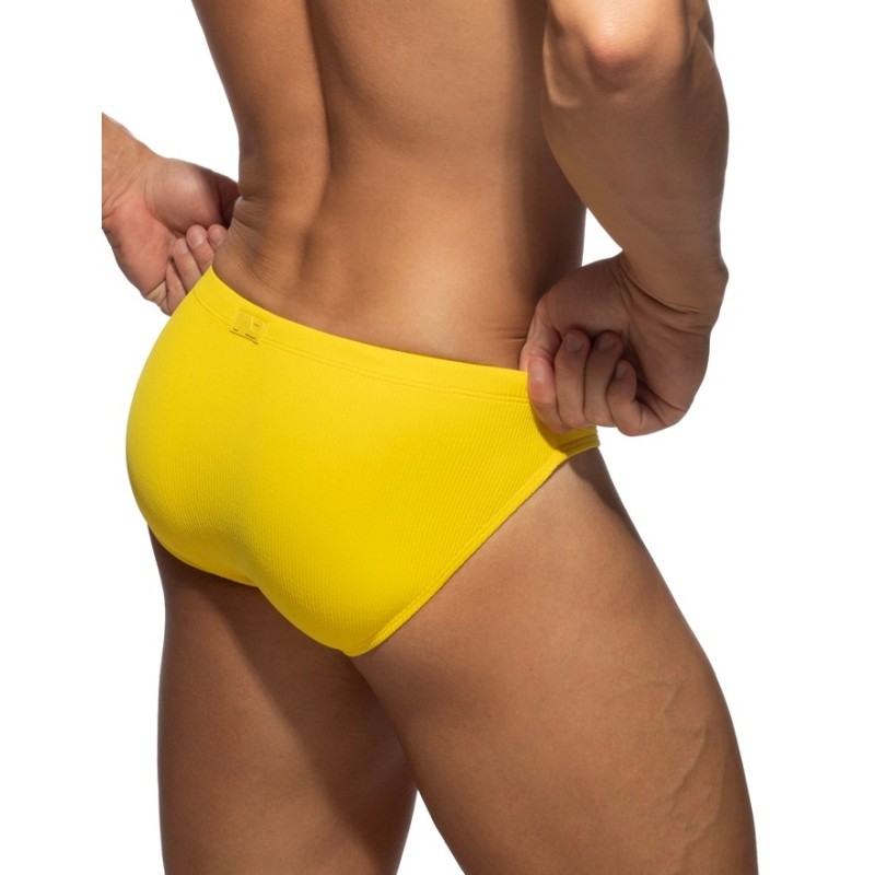 Addicted ADS385 Basic Rib Swim Bikini Brief Yellow