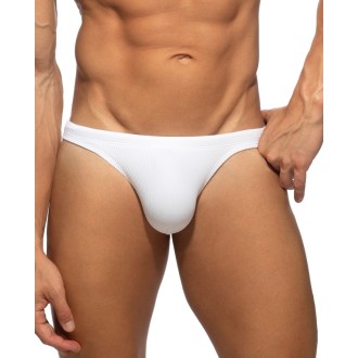 Addicted ADS385 Basic Rib Swim Bikini Brief White