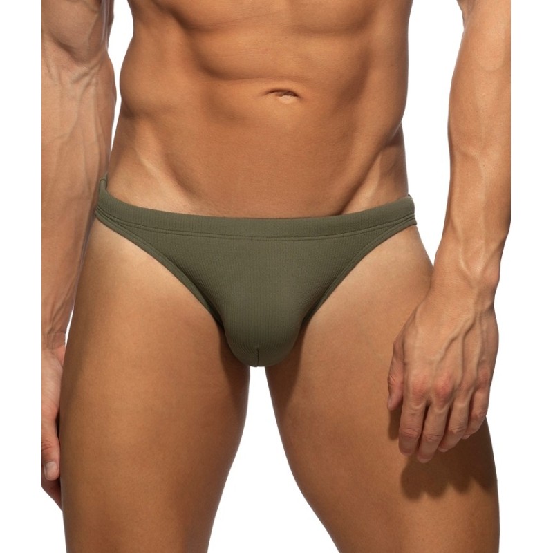 Addicted ADS385 Basic Rib Swim Bikini Brief Kaki Addicted ADS385 Basic Rib Swim Bikini Brief Kaki