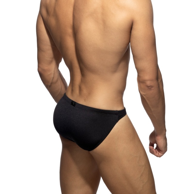 Addicted ADS385 Basic Rib Swim Bikini Brief Black