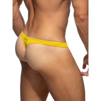 Addicted ADS388 Basic Rib Swim Sexy Thong Yellow