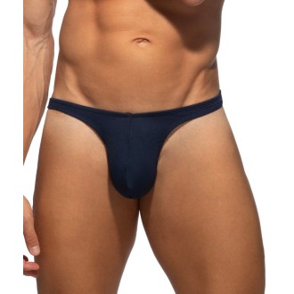 Addicted ADS388 Basic Rib Swim Sexy Thong Navy