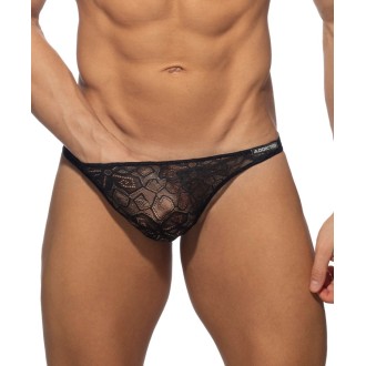 Addicted AD1078 Flowery Lace Bikini Brief Black