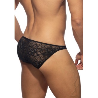 Addicted AD1078 Flowery Lace Bikini Brief Black
