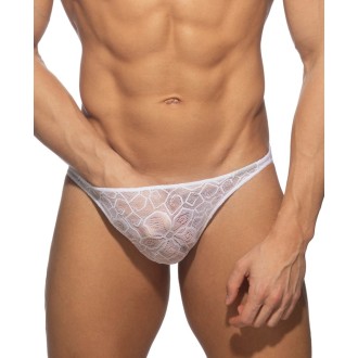 Addicted AD1078 Flowery Lace Bikini Brief White