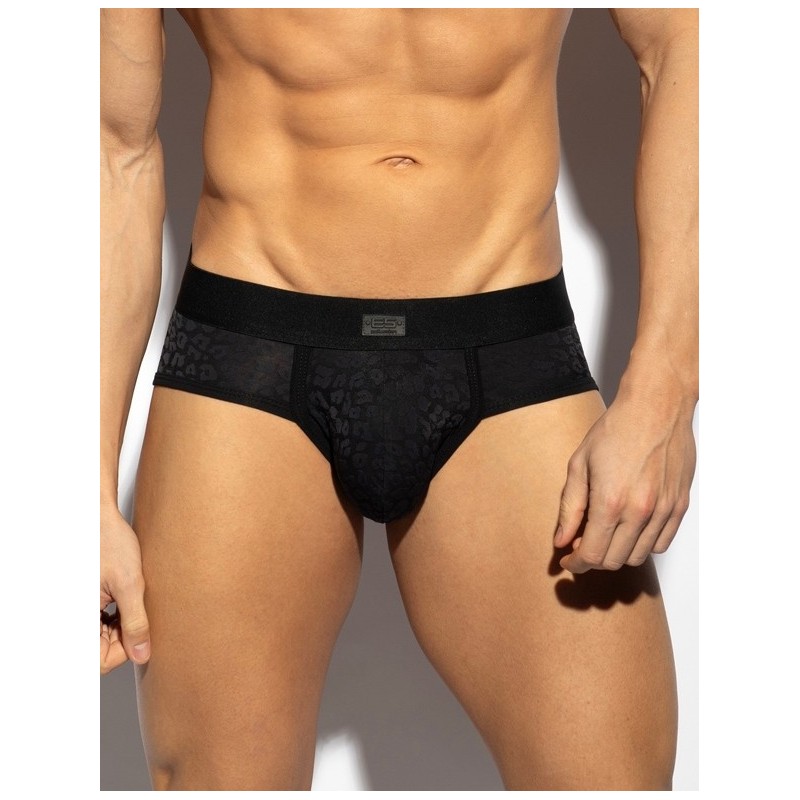 ES Collection UN623 Black Leopard Brief