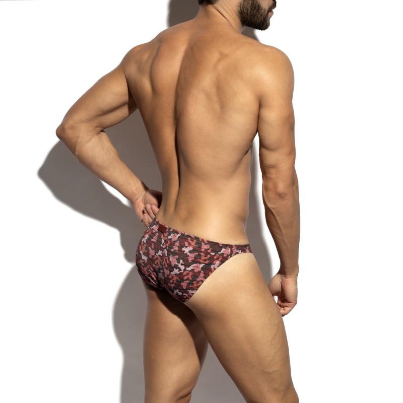 ES Collection UN692 Muddy Camo Bikini Brief Garnet