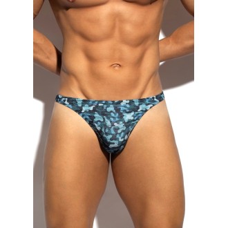 ES Collection UN694 Muddy Camo Thong Navy