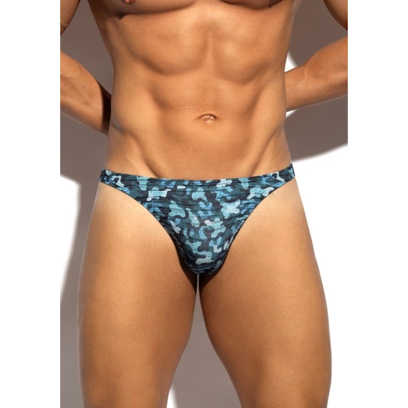 ES Collection UN694 Muddy Camo Thong Navy