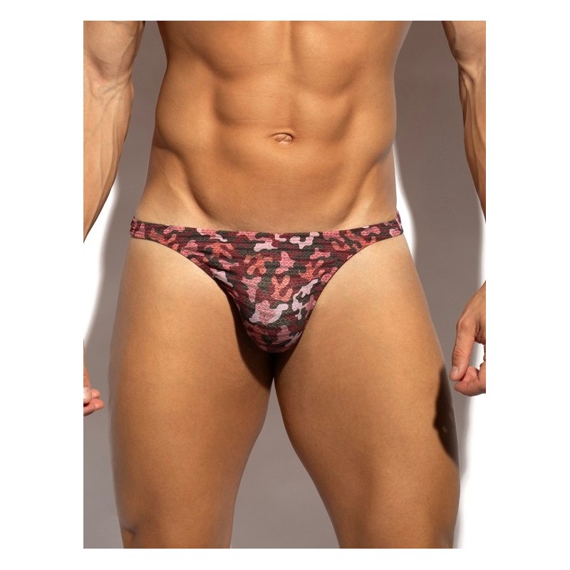 ES Collection UN694 Muddy Camo Thong Garnet