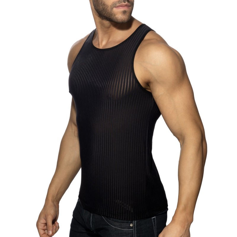 Addicted AD1414 Black Stripe Tank Top
