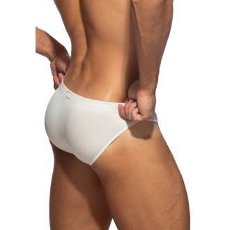 Addicted AD1517 B & W Rib Bikini Brief White