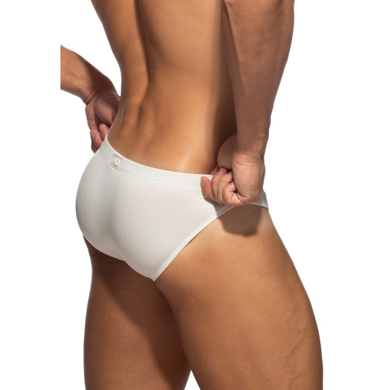 Addicted AD1517 B & W Rib Bikini Brief White