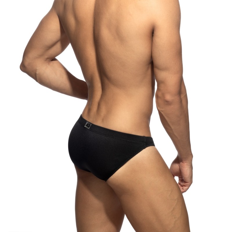 Addicted AD1517 B & W Rib Bikini Brief Black