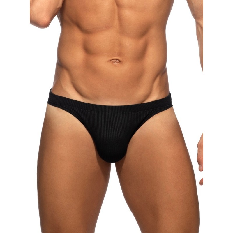 Addicted AD1517 B & W Rib Bikini Brief Black