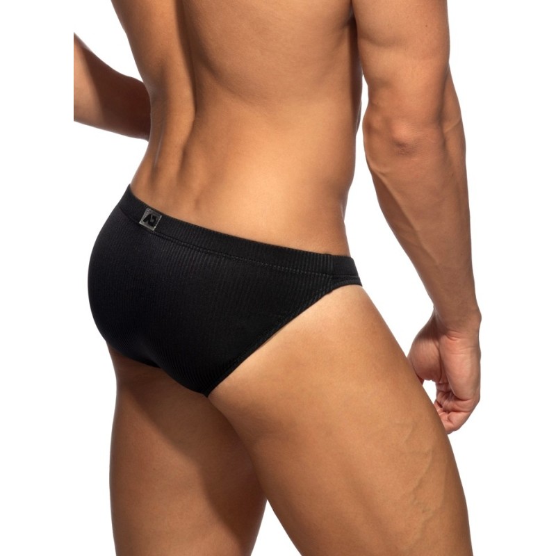 Addicted AD1517 B & W Rib Bikini Brief Black