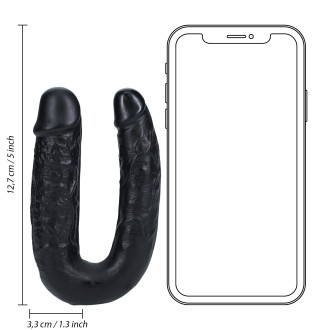 RealRock U Shaped Double Dildo 5" / 12,7 cm - Black