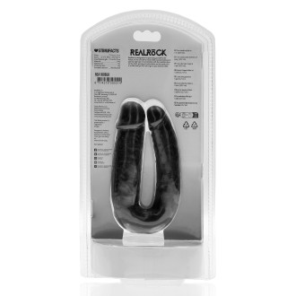 RealRock U Shaped Double Dildo 5" / 12,7 cm - Black
