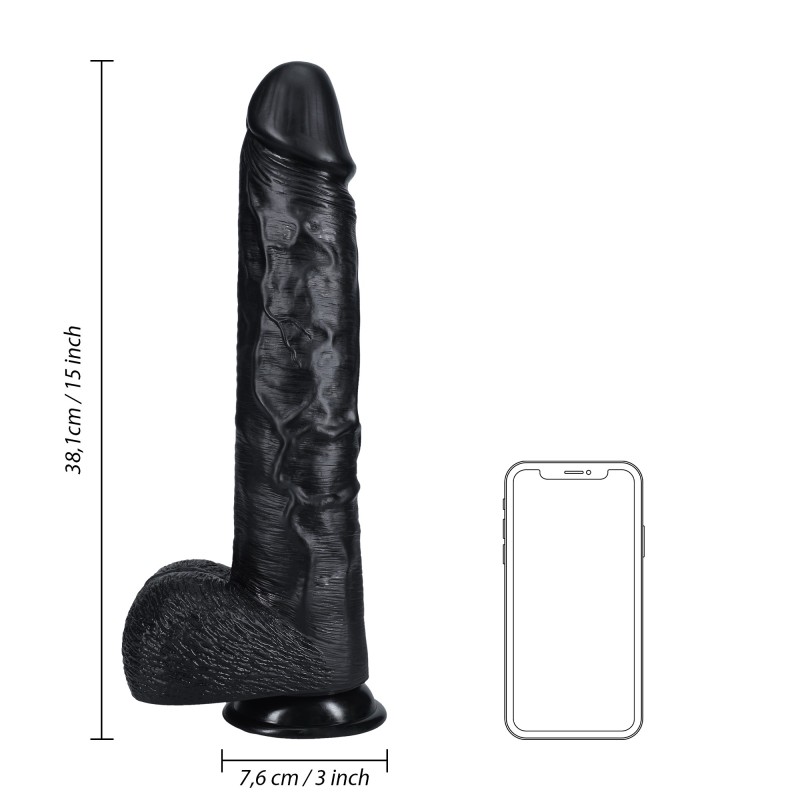 RealRock Extra Large Straight with Balls 15" / 38 cm - Black