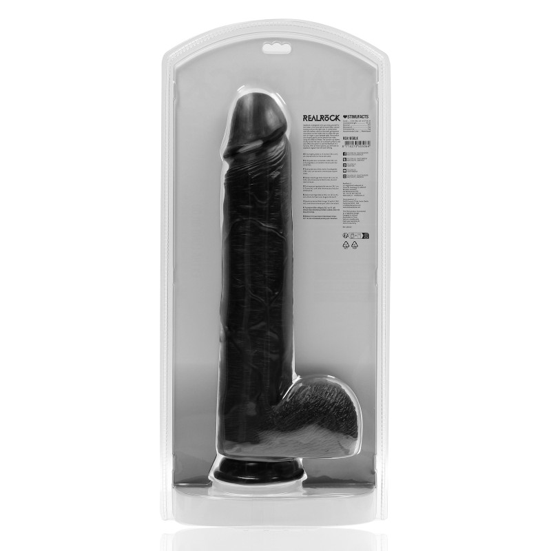 RealRock Extra Large Straight with Balls 15" / 38 cm - Black