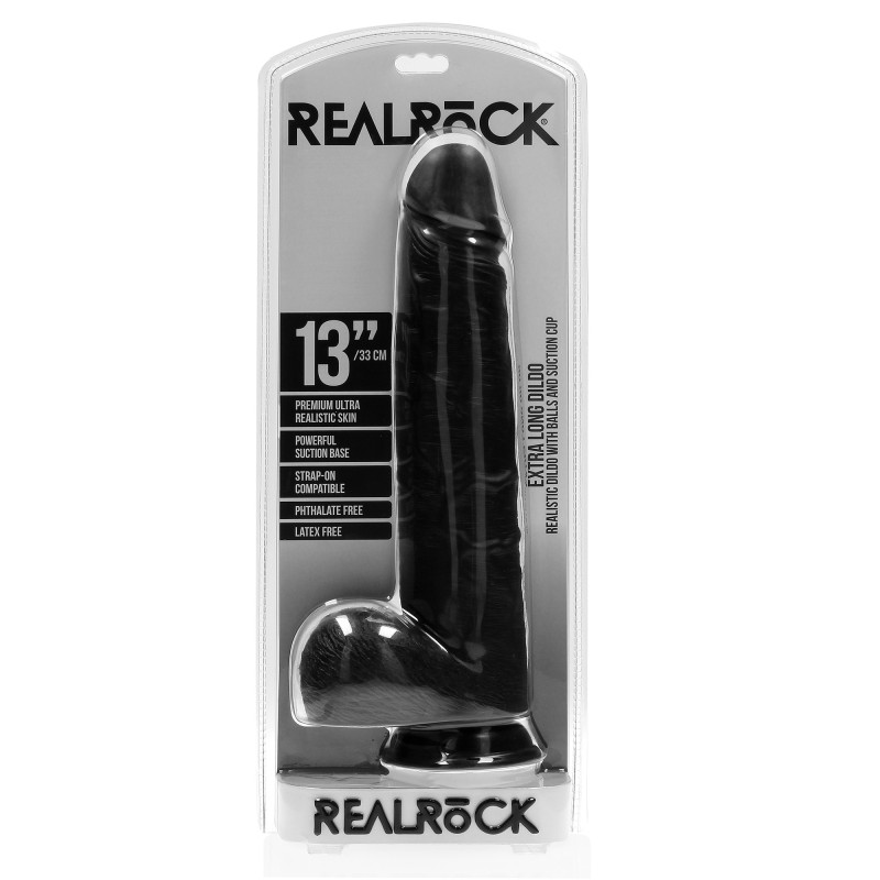 RealRock Extra Large Straight with Balls 13" / 33 cm - Black