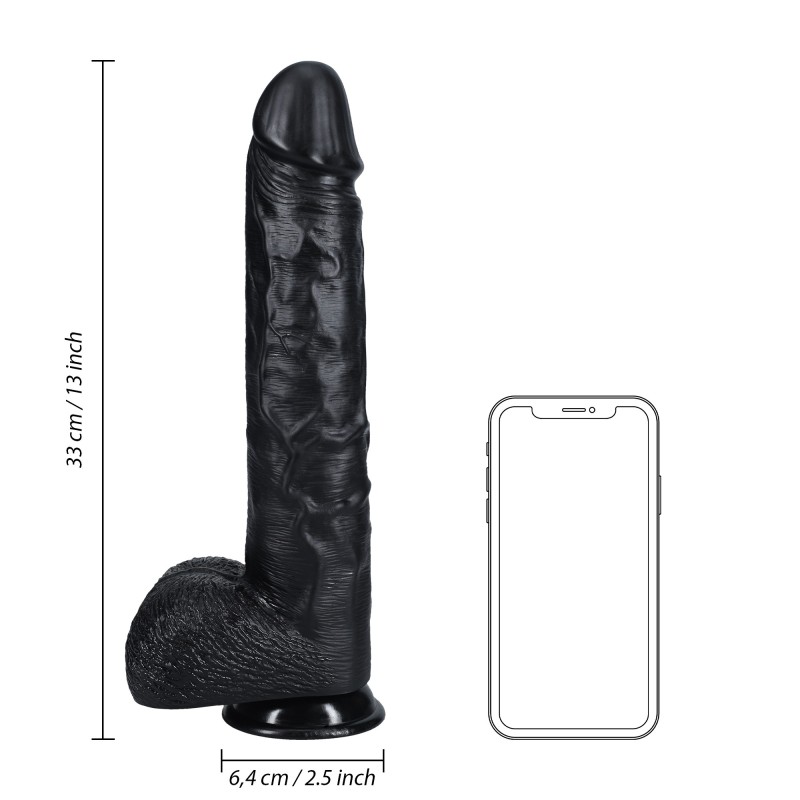 RealRock Extra Large Straight with Balls 13" / 33 cm - Black
