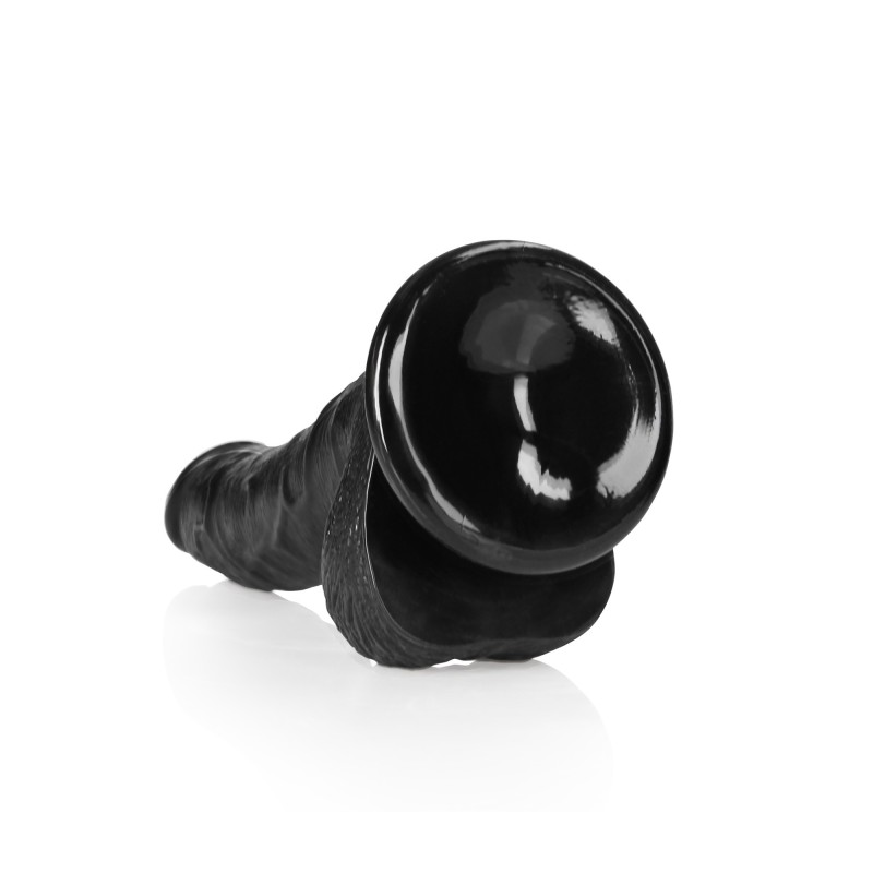RealRock Curved Realistic Dildo with Balls and Suction Cup - 7" / 18 cm