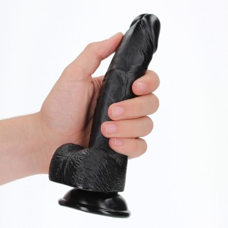 RealRock Curved Realistic Dildo with Balls and Suction Cup - 7" / 18 cm