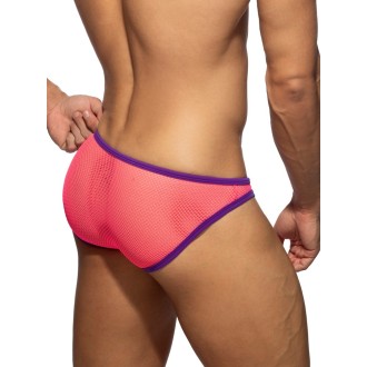 Addicted AD1332 Fever Mesh Bikini Brief Neon Pink