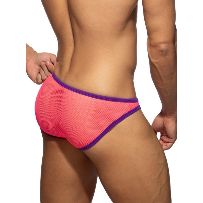 Addicted AD1332 Fever Mesh Bikini Brief Neon Pink