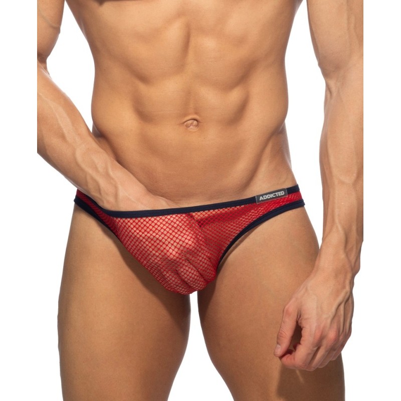 Addicted AD2256 C-Through Mesh Bikini Brief Red